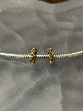 Pandora 14k Two solid Gold Small Rose Spacers